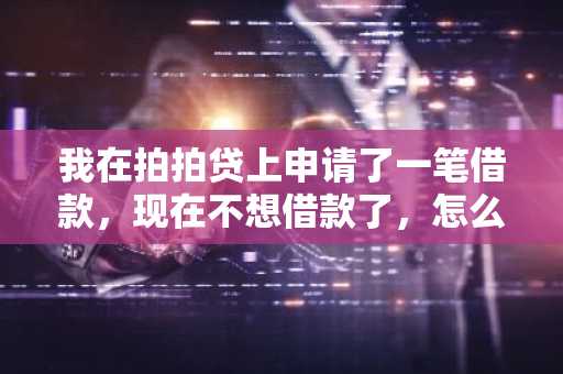 我在拍拍贷上申请了一笔借款，现在不想借款了，怎么取消啊？