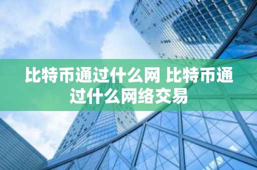 比特币通过什么网 比特币通过什么网络交易