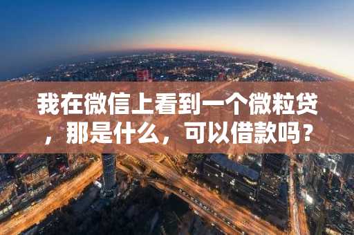 我在微信上看到一个微粒贷，那是什么，可以借款吗？