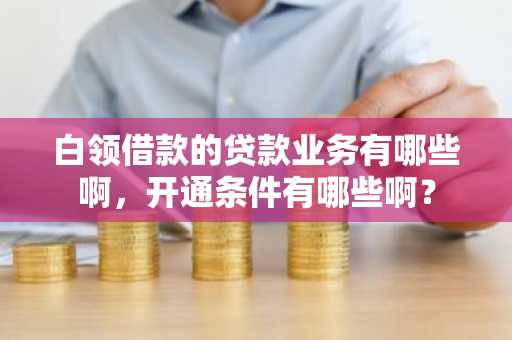 白领借款的贷款业务有哪些啊，开通条件有哪些啊？