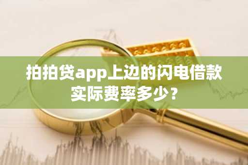 拍拍贷app上边的闪电借款实际费率多少？