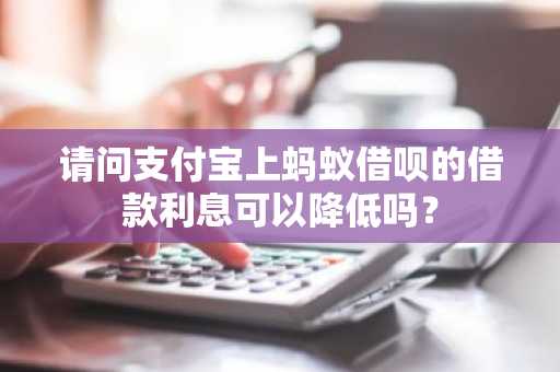 请问支付宝上蚂蚁借呗的借款利息可以降低吗？