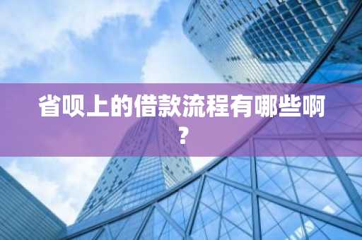 省呗上的借款流程有哪些啊？