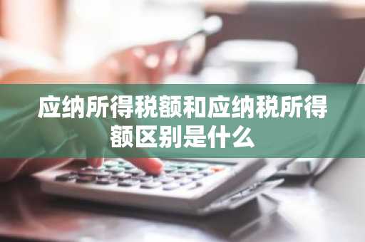 应纳所得税额和应纳税所得额区别是什么