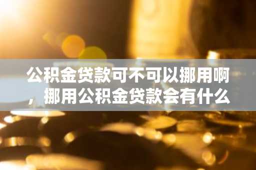公积金贷款可不可以挪用啊，挪用公积金贷款会有什么后果吗？