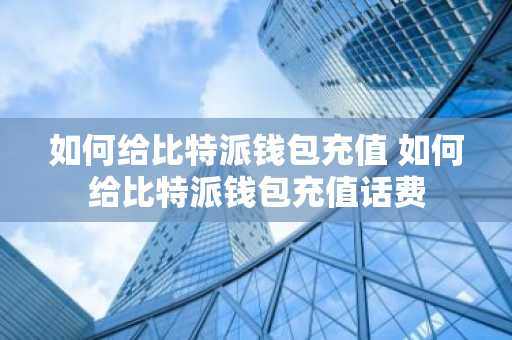 如何给比特派钱包充值 如何给比特派钱包充值话费
