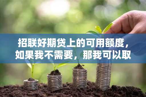 招联好期贷上的可用额度，如果我不需要，那我可以取消吗？