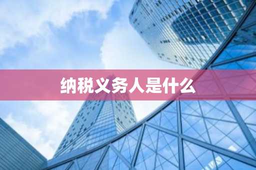 纳税义务人是什么