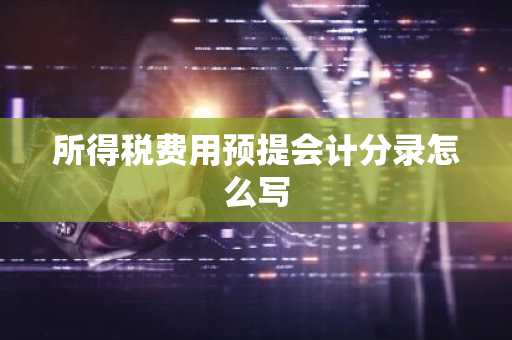 所得税费用预提会计分录怎么写