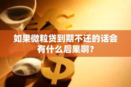 如果微粒贷到期不还的话会有什么后果啊？