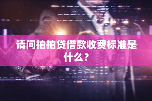 请问拍拍贷借款收费标准是什么？