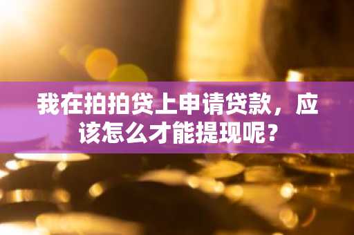 我在拍拍贷上申请贷款，应该怎么才能提现呢？