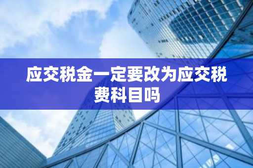 应交税金一定要改为应交税费科目吗