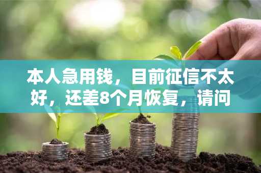 本人急用钱，目前征信不太好，还差8个月恢复，请问哪里能贷款呀，急急急！