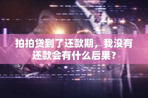 拍拍贷到了还款期，我没有还款会有什么后果？