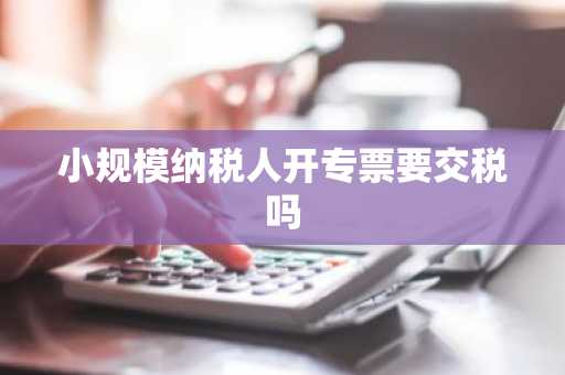 小规模纳税人开专票要交税吗
