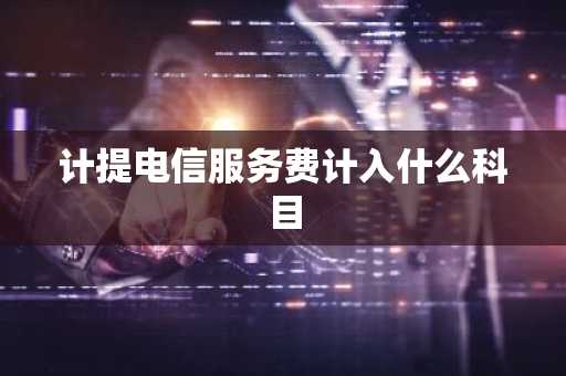计提电信服务费计入什么科目