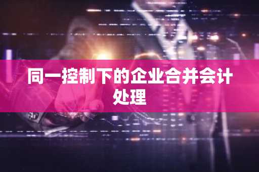 同一控制下的企业合并会计处理