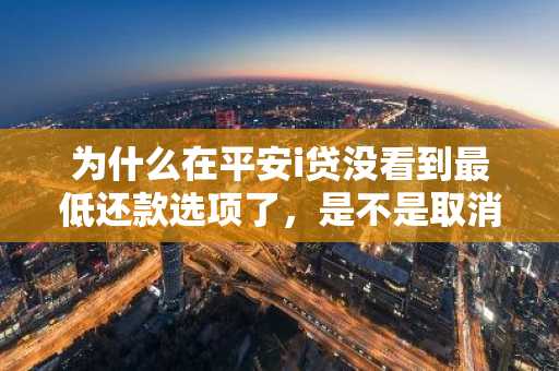 为什么在平安i贷没看到最低还款选项了，是不是取消了？
