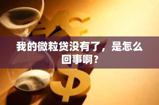我的微粒贷没有了，是怎么回事啊？
