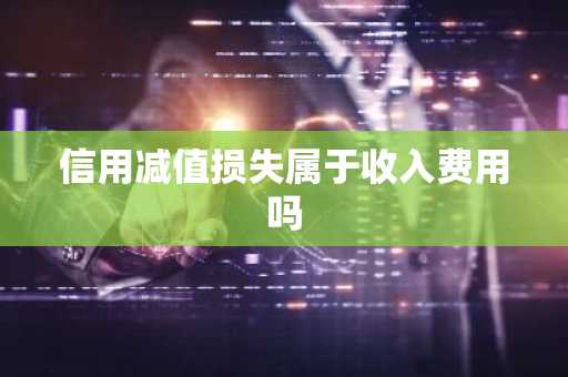 信用减值损失属于收入费用吗