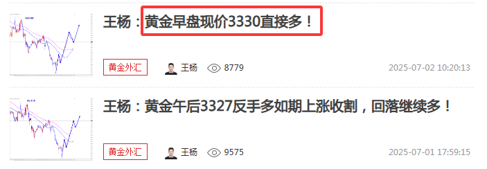 王杨：黄金做多两连胜，美盘小非农重磅登场！
