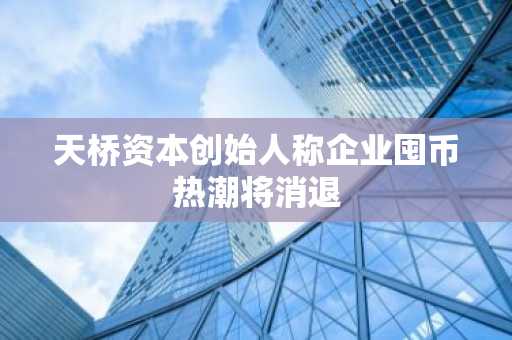 天桥资本创始人称企业囤币热潮将消退