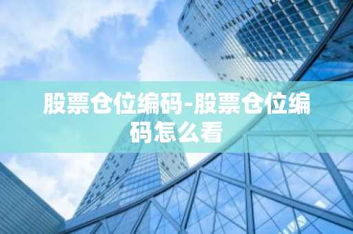 股票仓位编码-股票仓位编码怎么看