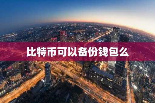 比特币可以备份钱包么