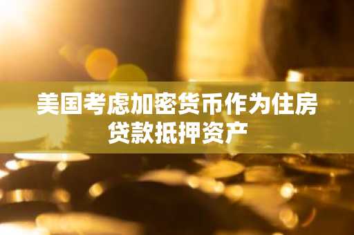美国考虑加密货币作为住房贷款抵押资产