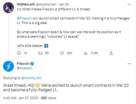 Filcoin将于3月23日推出智能合约