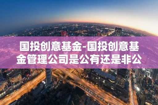 国投创意基金-国投创意基金管理公司是公有还是非公