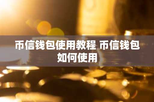 币信钱包使用教程 币信钱包如何使用
