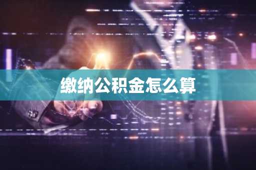 缴纳公积金怎么算