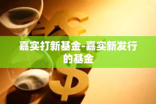 嘉实打新基金-嘉实新发行的基金