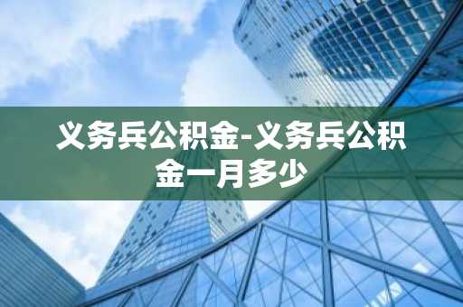 义务兵公积金-义务兵公积金一月多少
