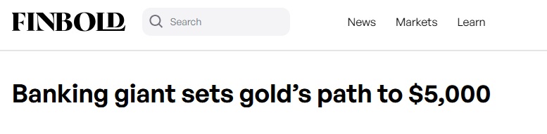 黄金大多头来了！华尔街银行巨头高盛设定金价升至5000美元之路
