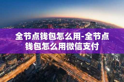 全节点钱包怎么用-全节点钱包怎么用微信支付