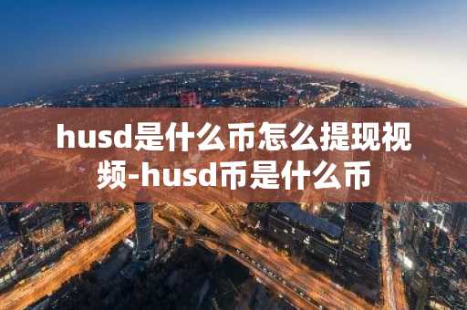 husd是什么币怎么提现视频-husd币是什么币