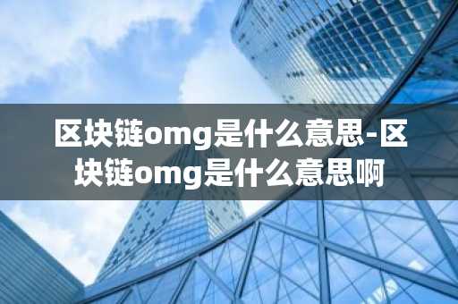 区块链omg是什么意思-区块链omg是什么意思啊