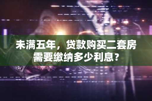 未满五年，贷款购买二套房需要缴纳多少利息？