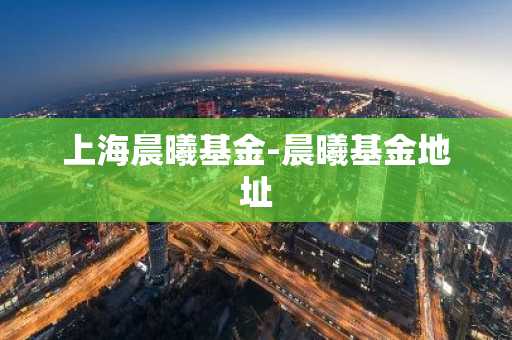 上海晨曦基金-晨曦基金地址