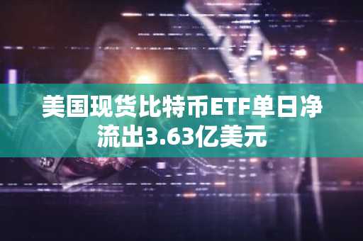 美国现货比特币ETF单日净流出3.63亿美元