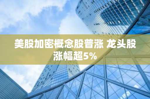 美股加密概念股普涨 龙头股涨幅超5%