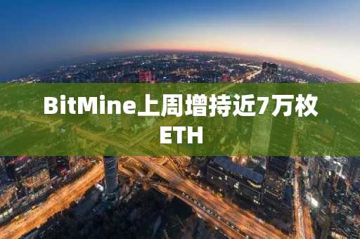 BitMine上周增持近7万枚ETH