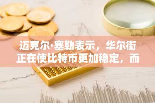 迈克尔·塞勒表示，华尔街正在使比特币更加稳定，而不是更加危险。