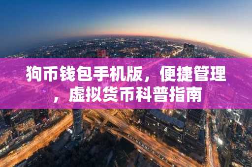 狗币钱包手机版，便捷管理，虚拟货币科普指南