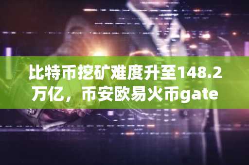 比特币挖矿难度升至148.2万亿，币安欧易火币gate.io同步更新