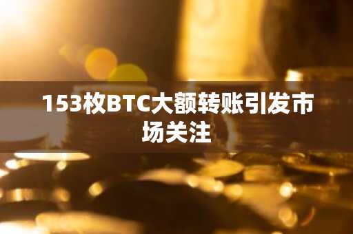 153枚BTC大额转账引发市场关注