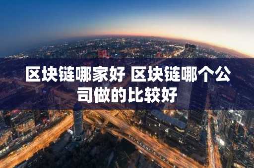区块链哪家好 区块链哪个公司做的比较好